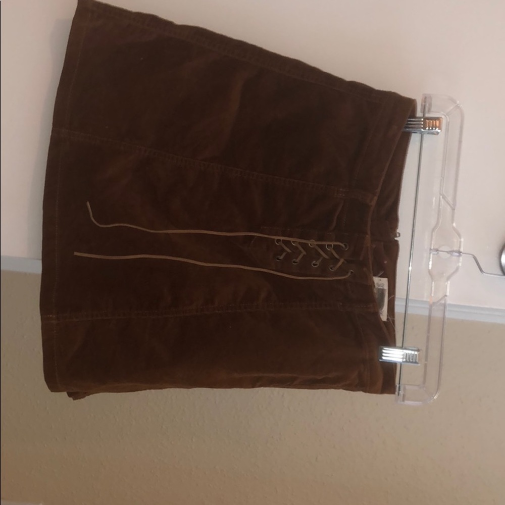 Brown skirt with tie front